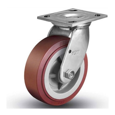 Colson 4 Series Swivel Plate Caster - Polyurethane on Polyolefin 6 Dia. 900 Lb 4.06109.929 SS
